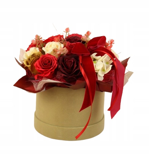 Flowerbox Mýdlové květiny ve velurové krabičce Dárek Kytice