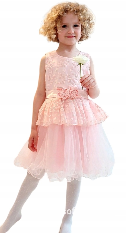 

Elegancka sukienka z baskinką tiul pasek 158/164