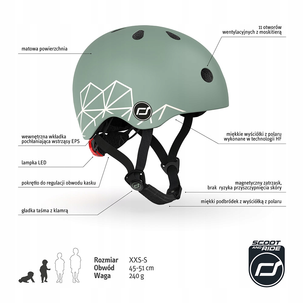 Kask Scoot & Ride GreenLines rozmiar XXS Kod producenta 96562