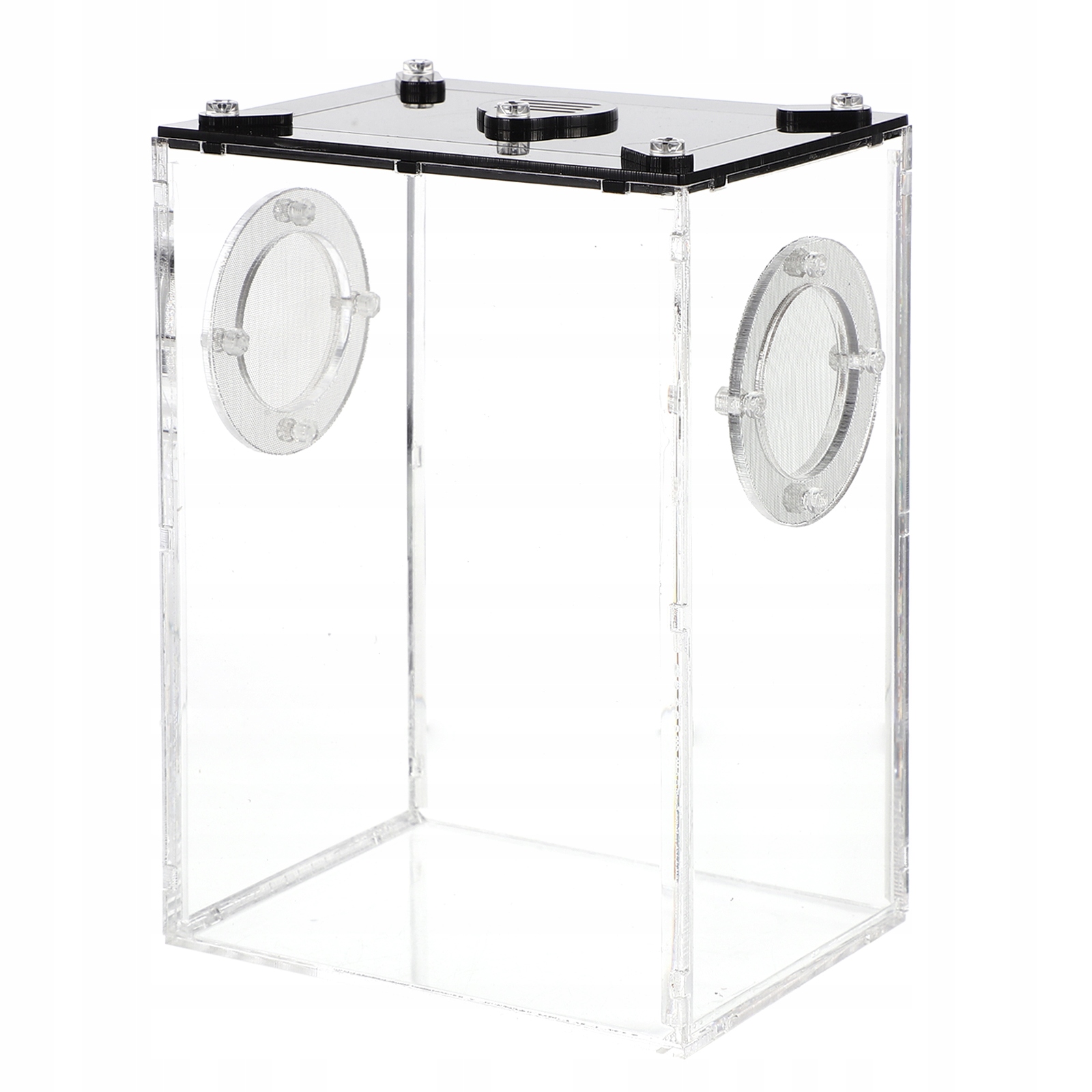 CZARNE AKRYLOWE TERRARIUM DLA GADÓW Z WENTYLACJĄ