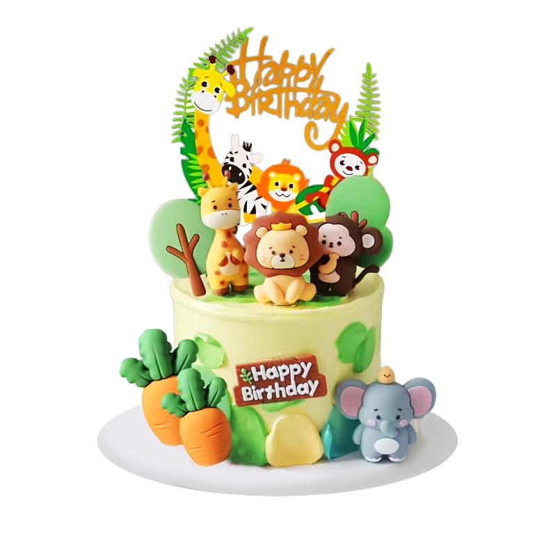 Figurka Na Dort Ozdobná Medvídci Zoo Džungle Zápich Do Dortu Cake Narozeniny