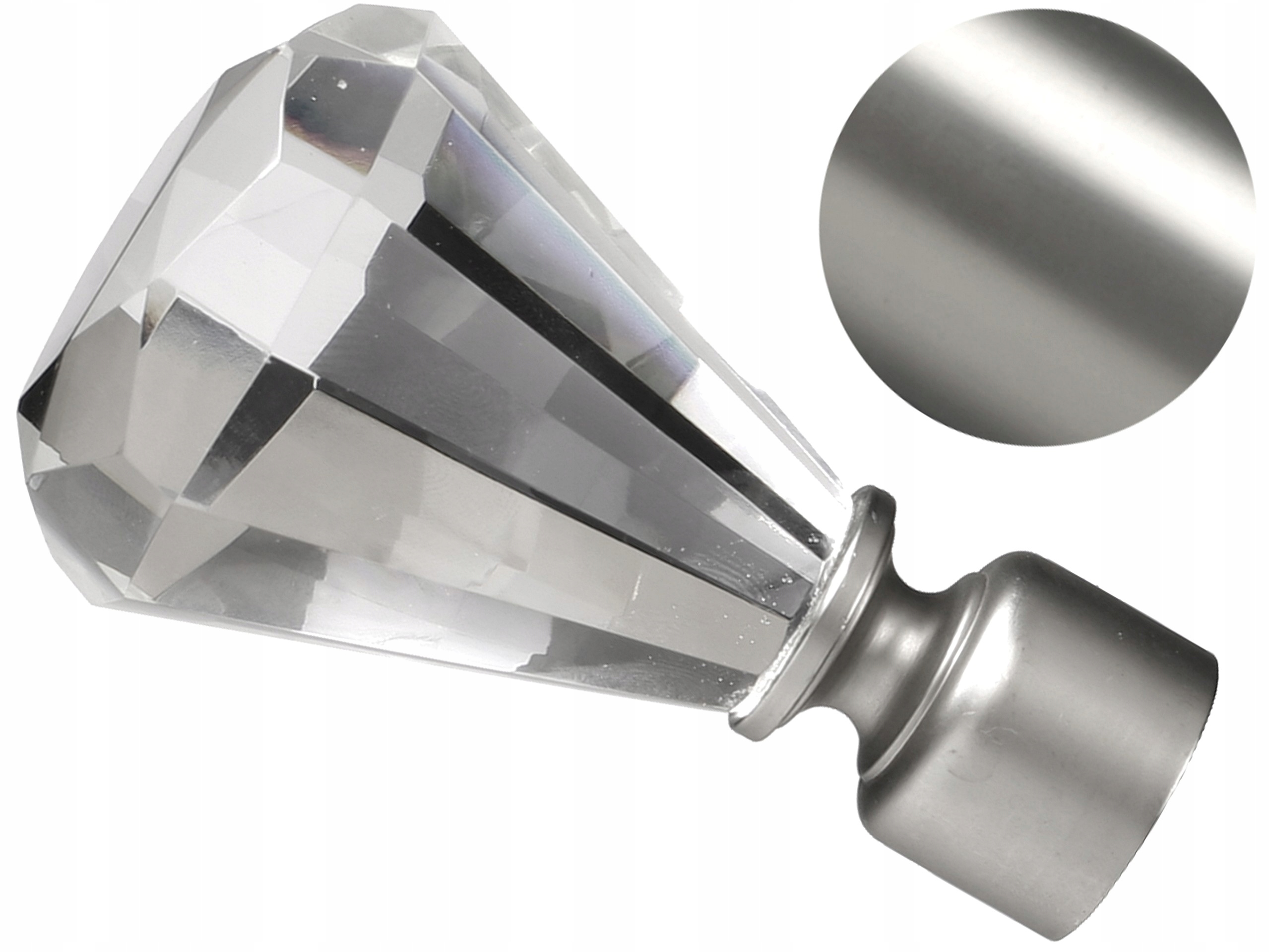 

19 mm Diament zakończenie do karnisza Satyna