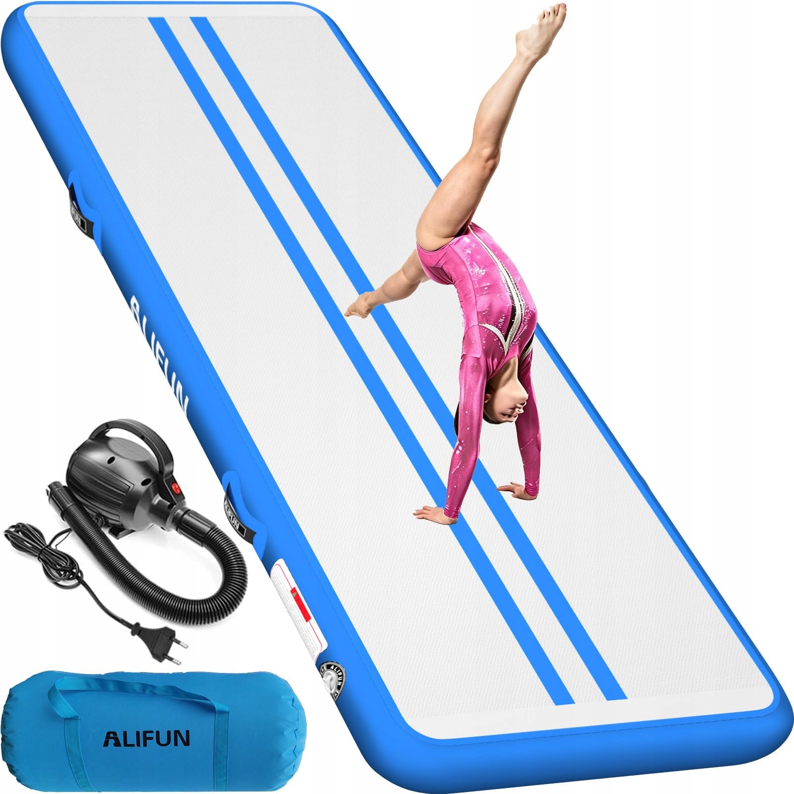 Air Track Materac Gimnastyczny Mata Ścieżka Akrobatyczna Trening Pompka 3 M