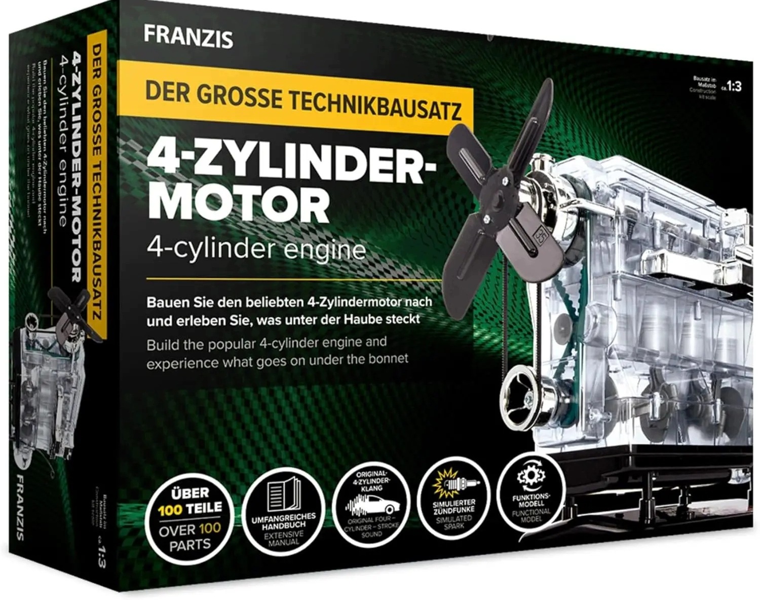 Franzis 4-cylindrowy silnik spalinowy model do składania