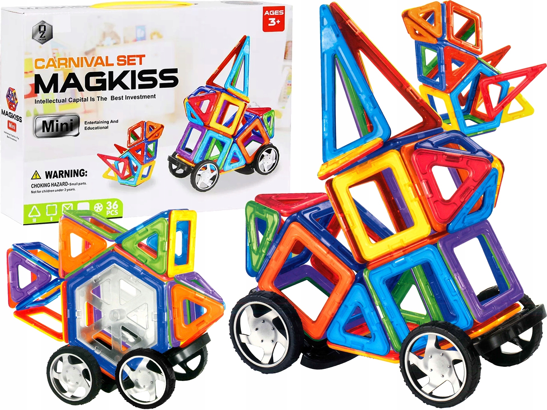 Klocki Magnetyczne Konstrukcyjne MagKiss 36 elementów