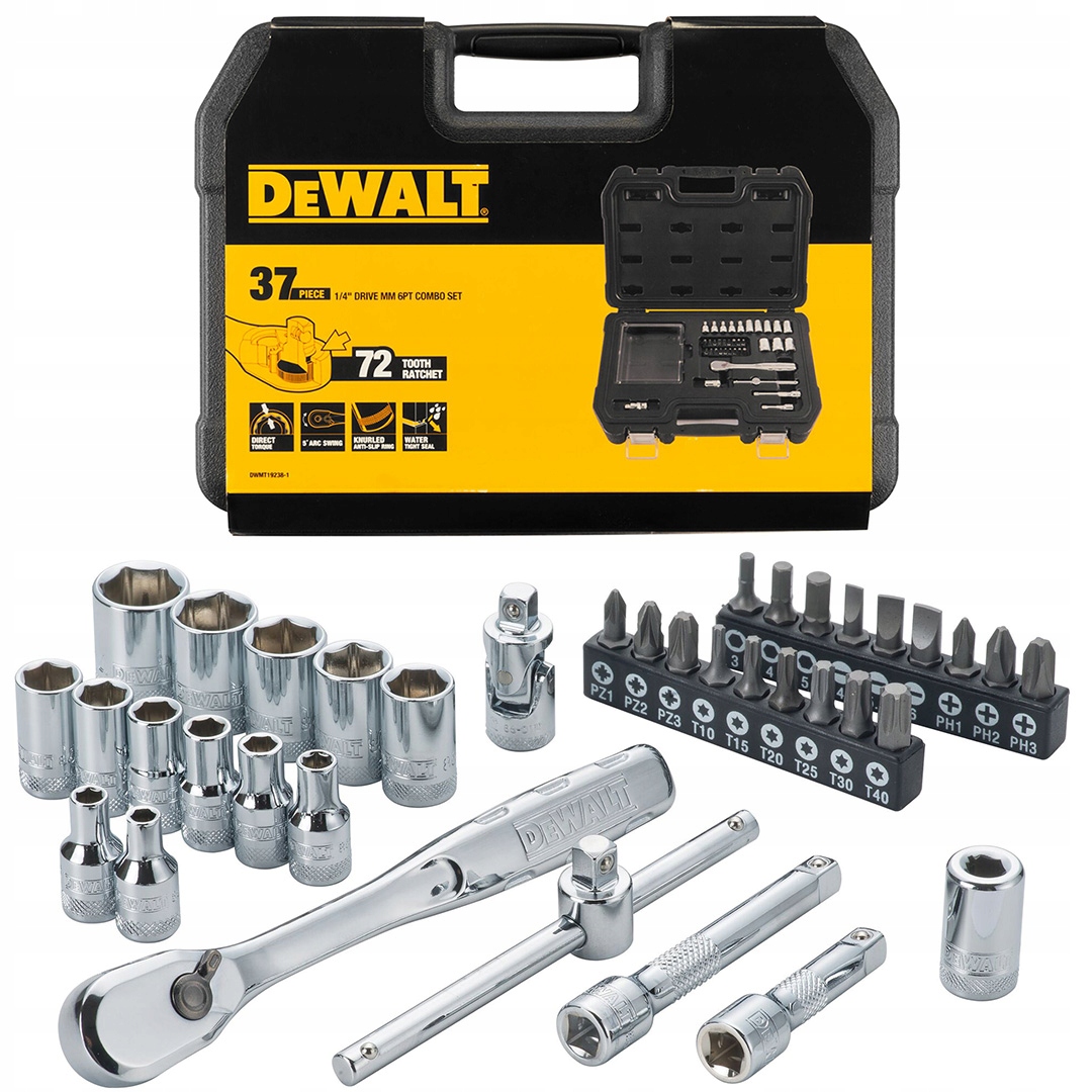 Sada nástrčiek 37 ks 1/4 DeWALT DWMT19238-1
