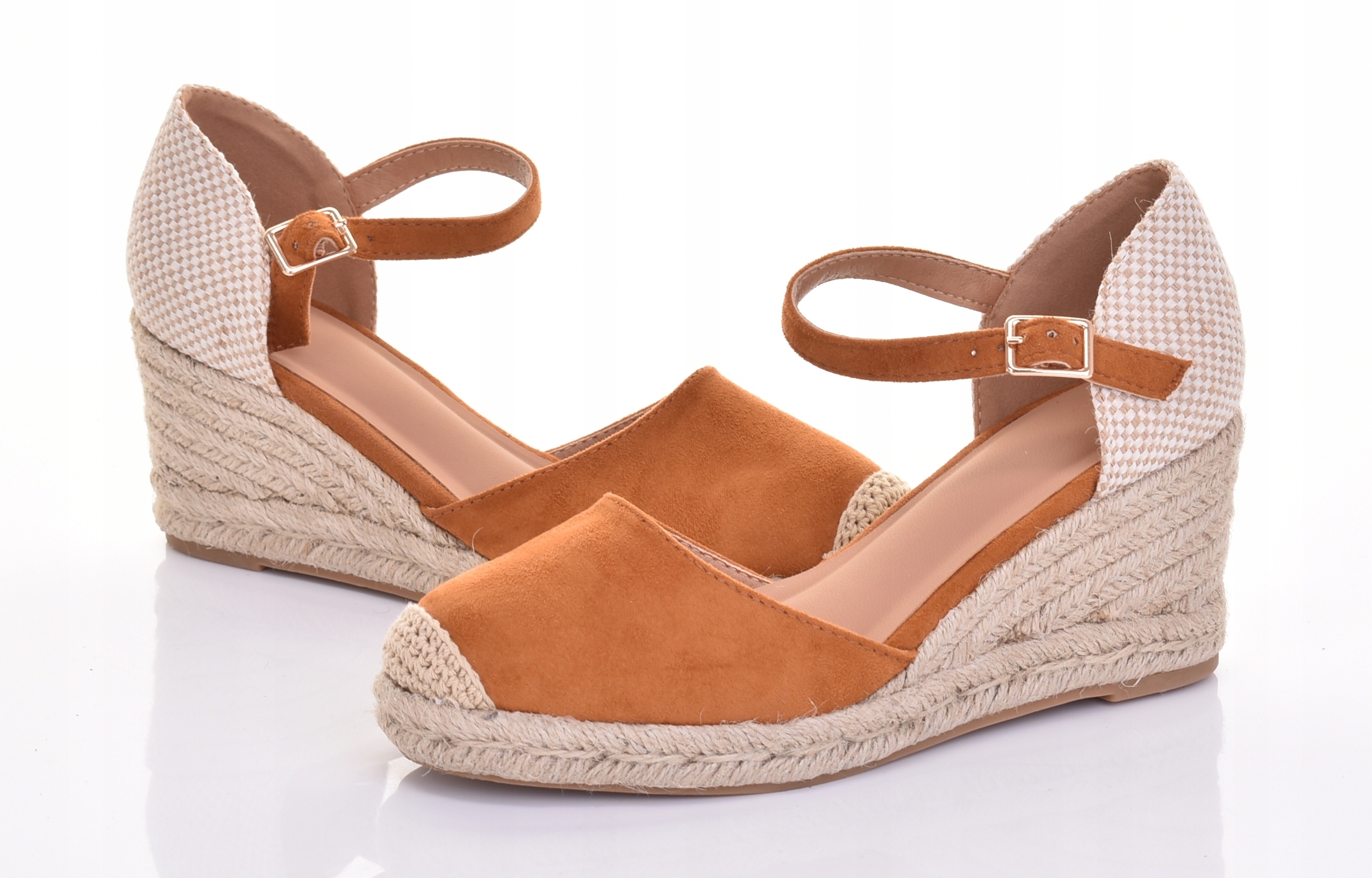 MODNE ESPADRYLE DAMSKIE ELEGANCKIE SANDAŁY NA KOTURNIE Rozmiar 41