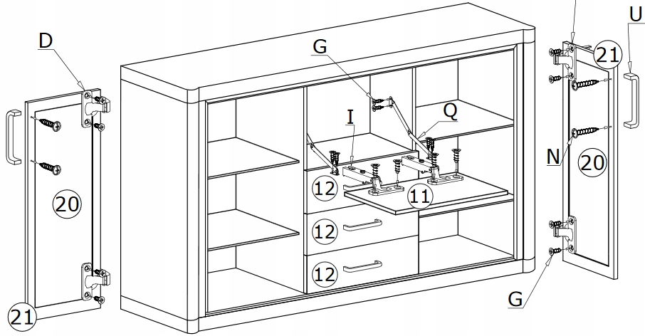 KOMODA WITRYNA z BARKIEM truflowy DALLAS D-7 Kod producenta Komoda
