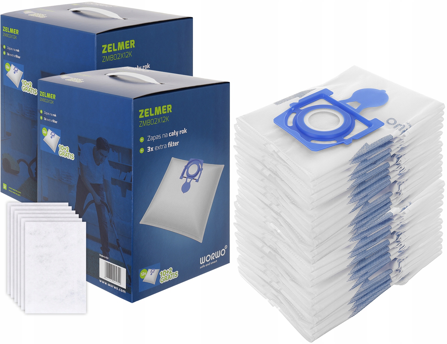 24x Worki Do Odkurzacza Zelmer Voyager Twix ZVC335SM, ZVC335ST