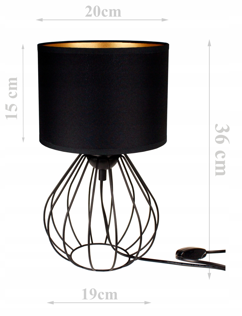 LAMPA LAMPKA STOŁOWA NOCNA DRUCIAK ABAŻUR LED Marka inna