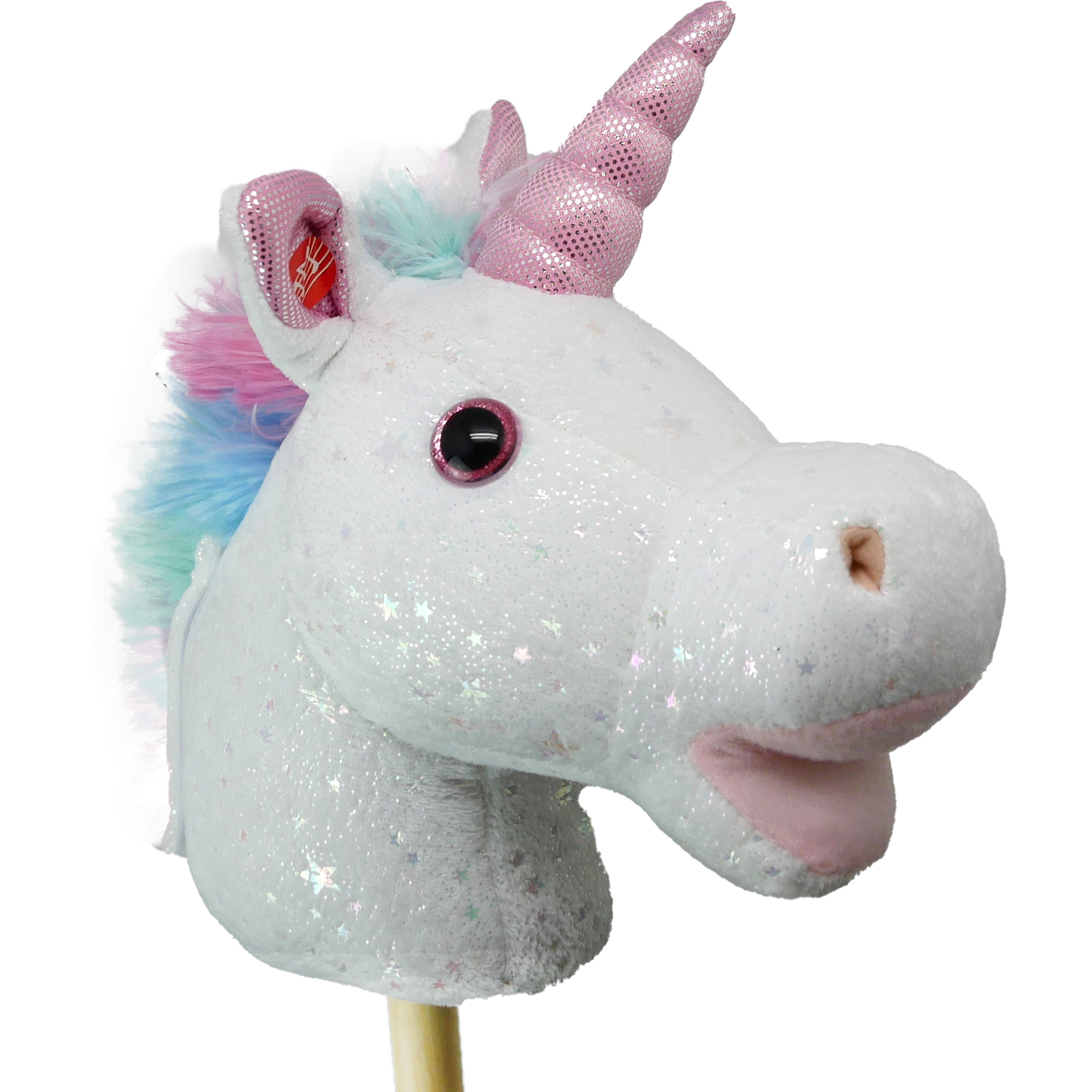 GŁOWA KONIA pluszowy KOŃ NA PATYKU HOBBY HORSE na kiju JEDNOROŻEC + DŹWIĘK Kod producenta KNK-JEDN