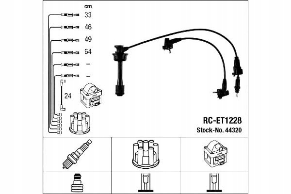 44320 - КОМПЛЕКТ ПРОВОДОВ ЗАЖИГАНИЯ TOYOTA CELICA 2.0 10.