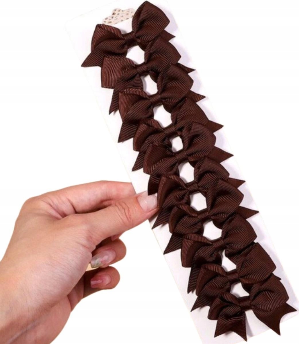 Zestaw Kokardka 10 Spinka Kokarda włosów dziecięca Kolor dominujący beże i brązy