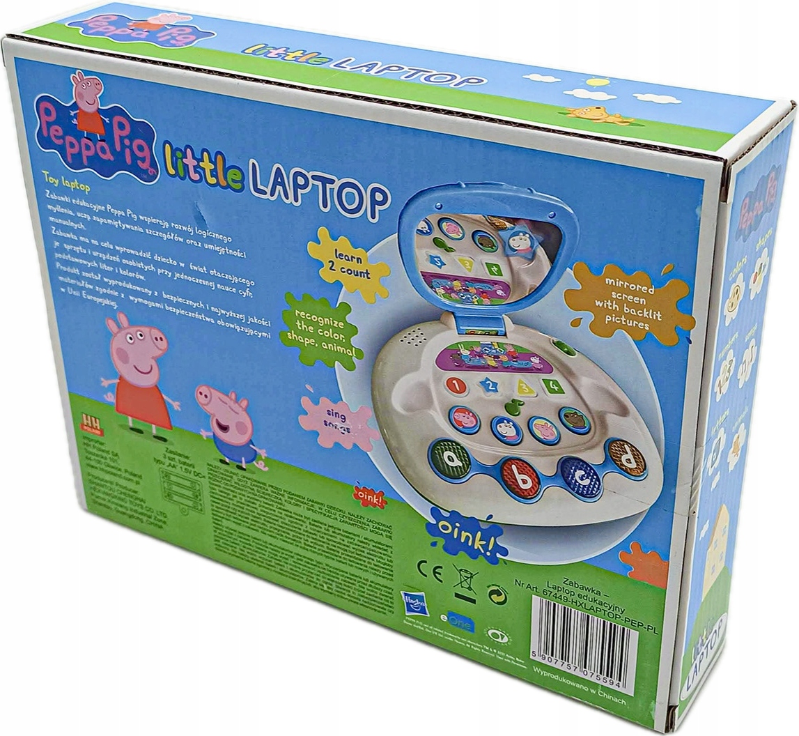 LAPTOP EDUKACYJNY dla dzieci ŚWINKA PEPPA PIG Polski Interaktywny Little Certyfikaty, opinie, atesty CE