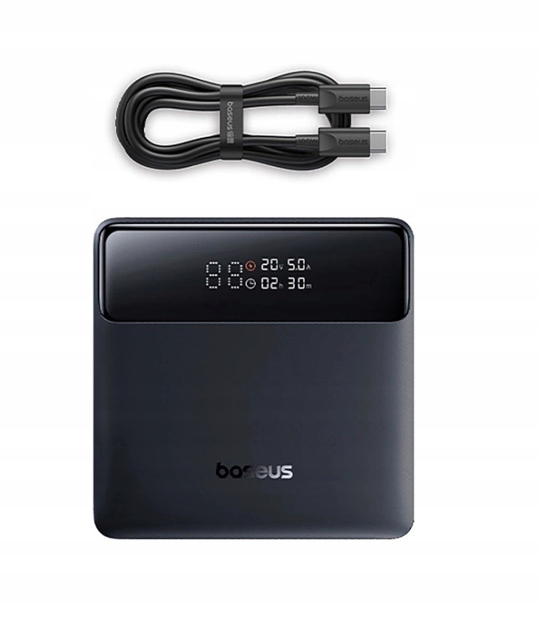 Powerbanka 20000 mAh 100W Pd 2.0 20V 5A Displej 4xUSB 2+2.+ Kabel Baseus