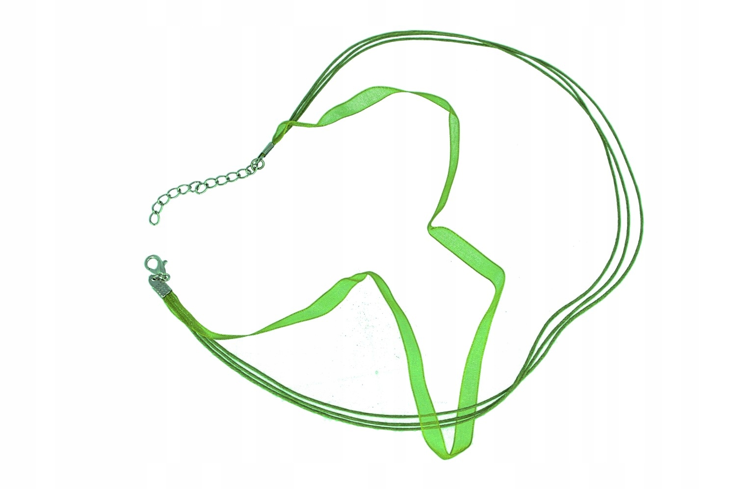 

Naszyjnik sznurkowy Zielony z zapięciem ok.43-48cm