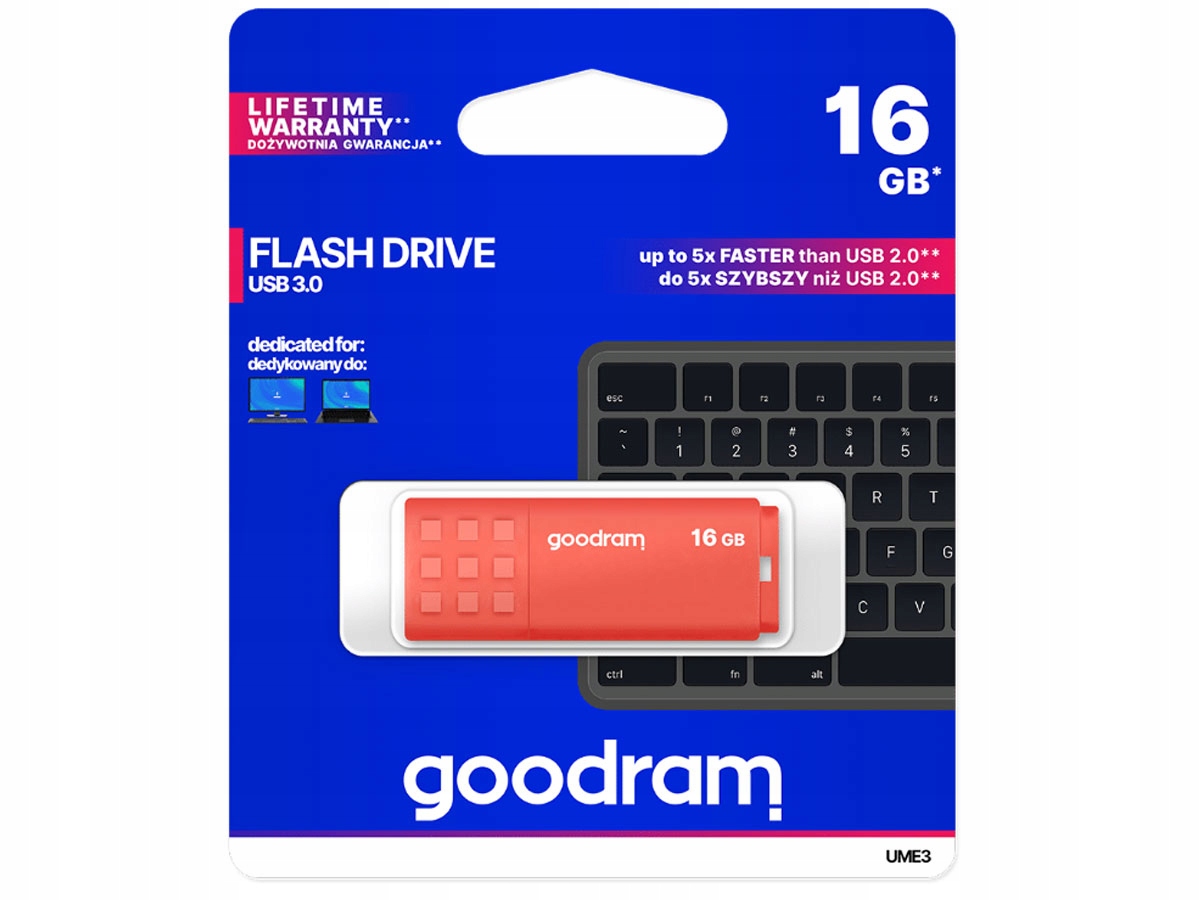 

Pendrive Goodram Usb 3.0 16GB pomarańczowy
