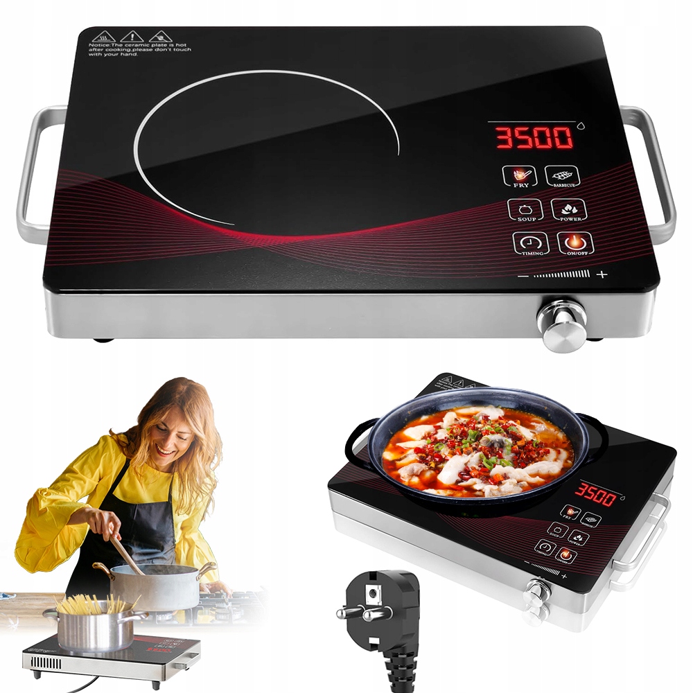 Kuchenka Indukcyjna Jednopalnikowa Płyta Grzewcza Indukcja Przenośna 3500W