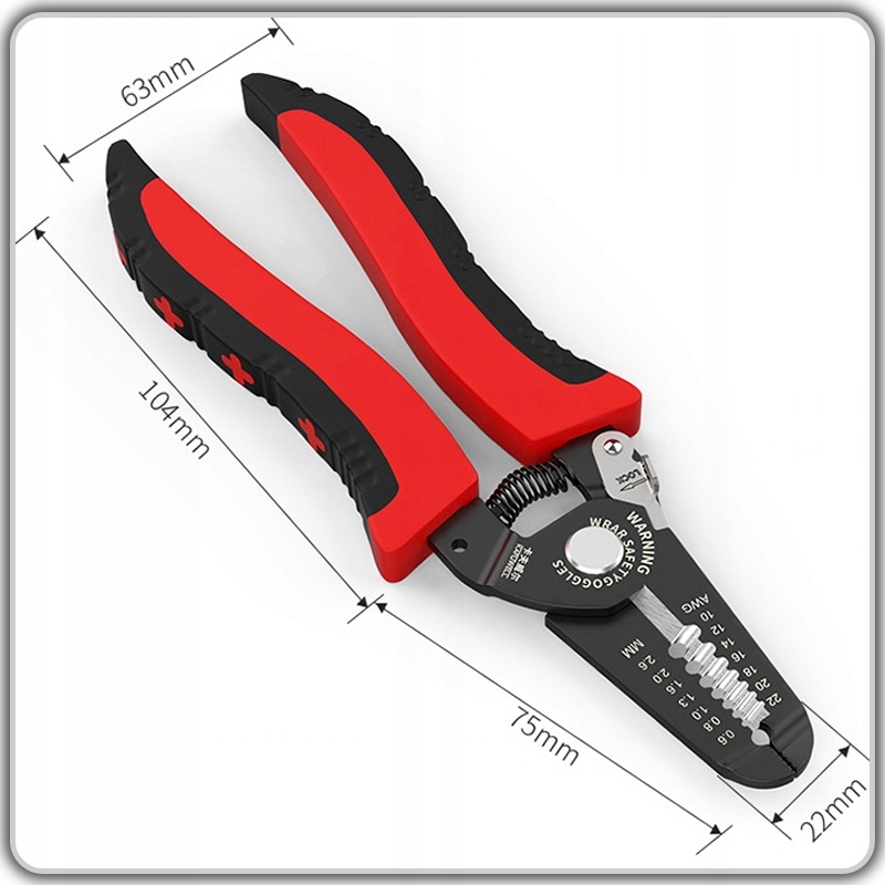 NARZĘDZIE 3w1 ŚCIĄGACZ IZOLACJI szczypce do kabli Minimalny przekrój przewodu 0.8 mm²