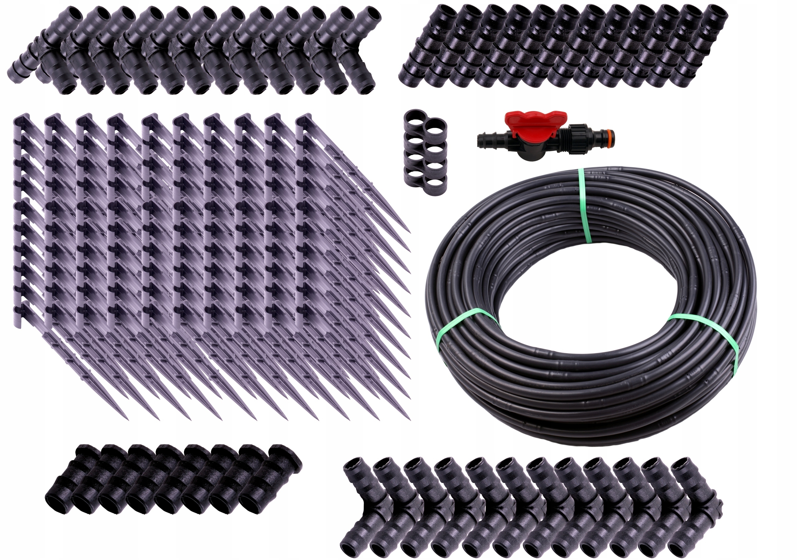 Linia Kroplująca 100M Rozstaw 33CM Kompensacja 150 Akcesoriów