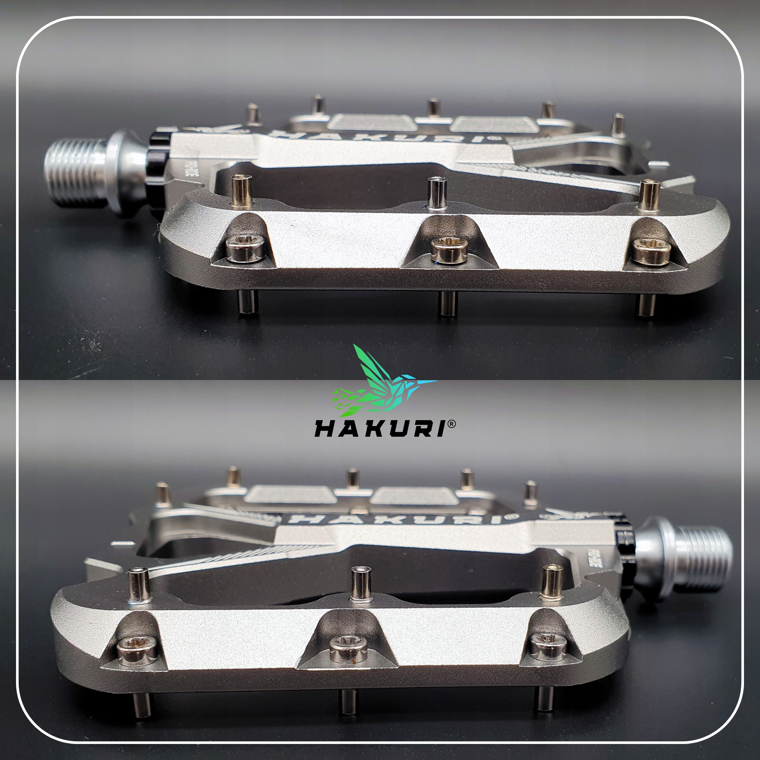 PEDAŁY ROWEROWE HAKURI ALUMINIOWE 3 ŁOŻYSKA LEKKIE PLATFORMOWE MTB DH TRIAL Rodzaj łożyska maszynowe