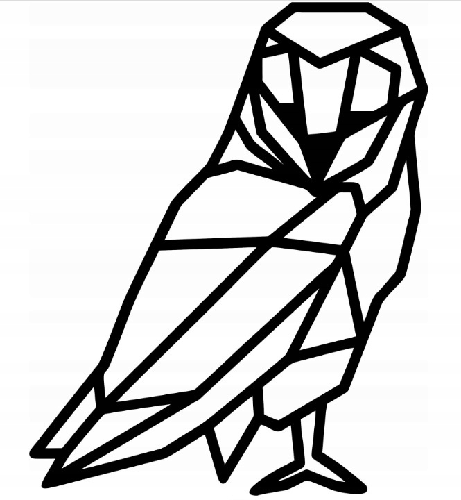 Geometrická 3D nástěnná dekorace Sova 50 cm