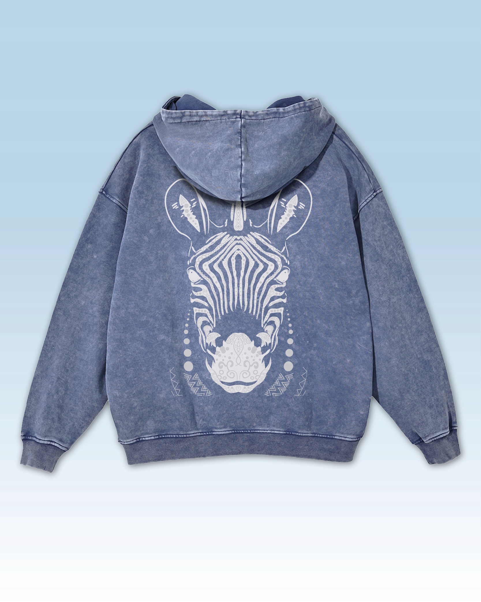 Mikina Zebra Safari Divoká příroda Exotická Zebra Modrá XL