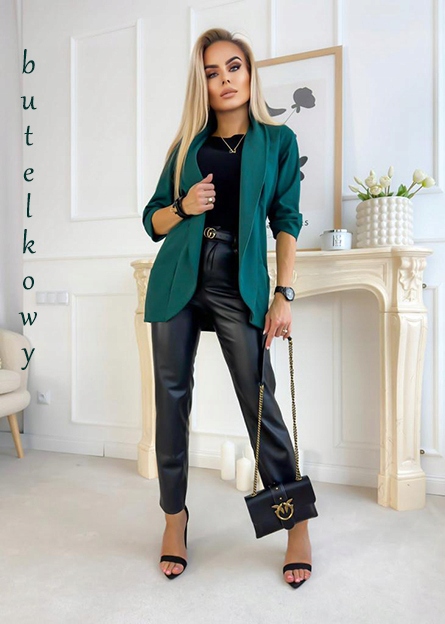 Modna DAMSKA MARYNARKA stylowy żakiet blezer cudowne kolory Kolor zielony