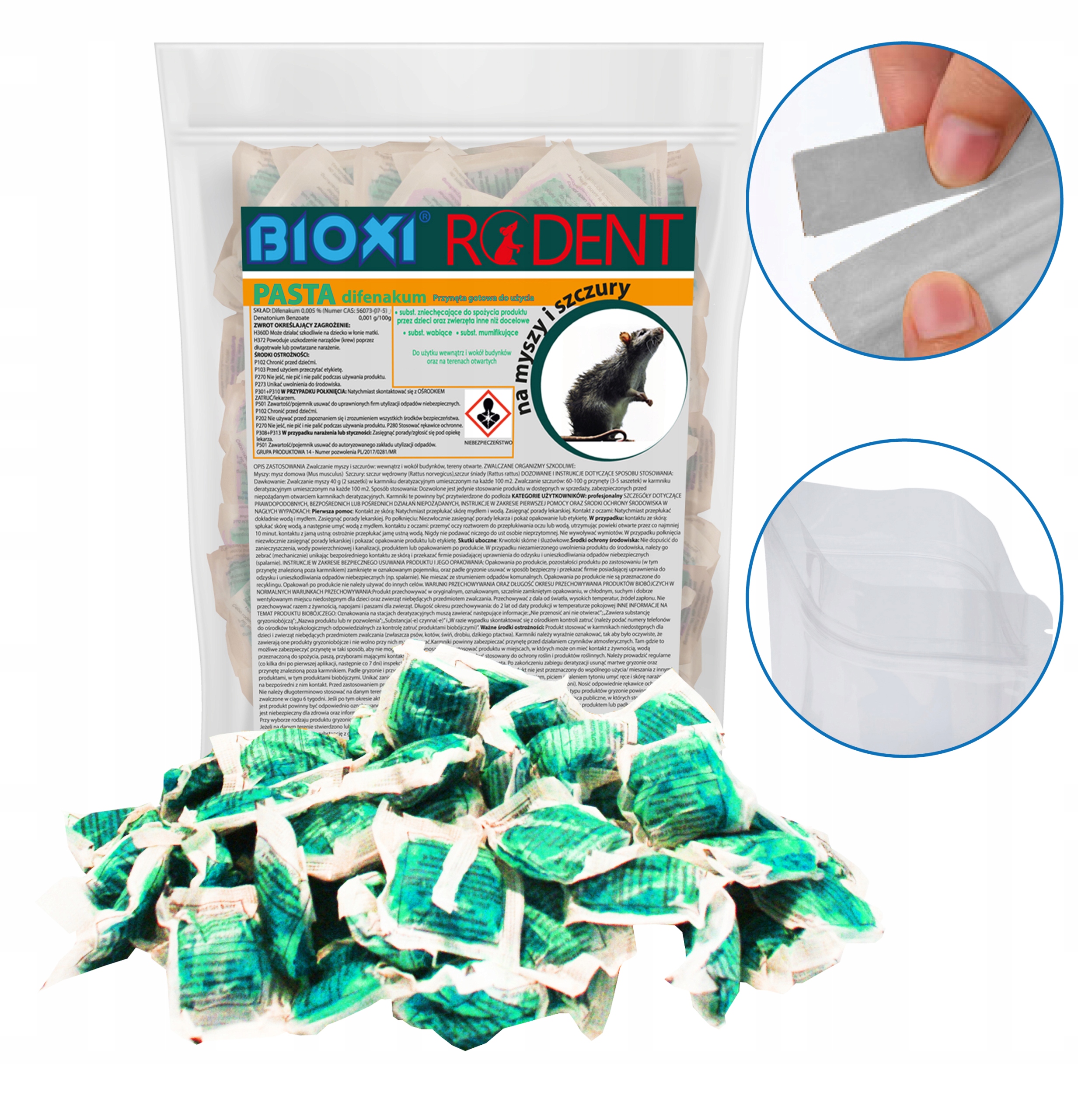 

1kg Trutka Pasta Myszy Szczury Difenakum Bioxi