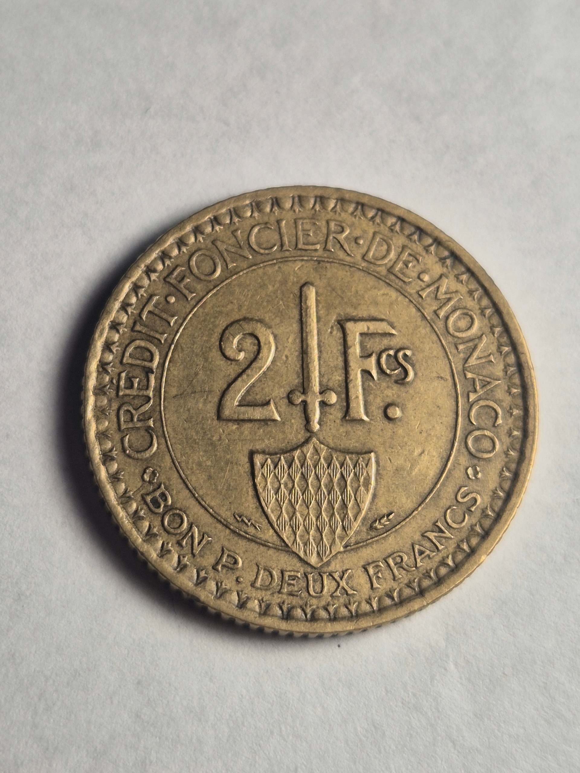2 franki 1926 Monako rzadka