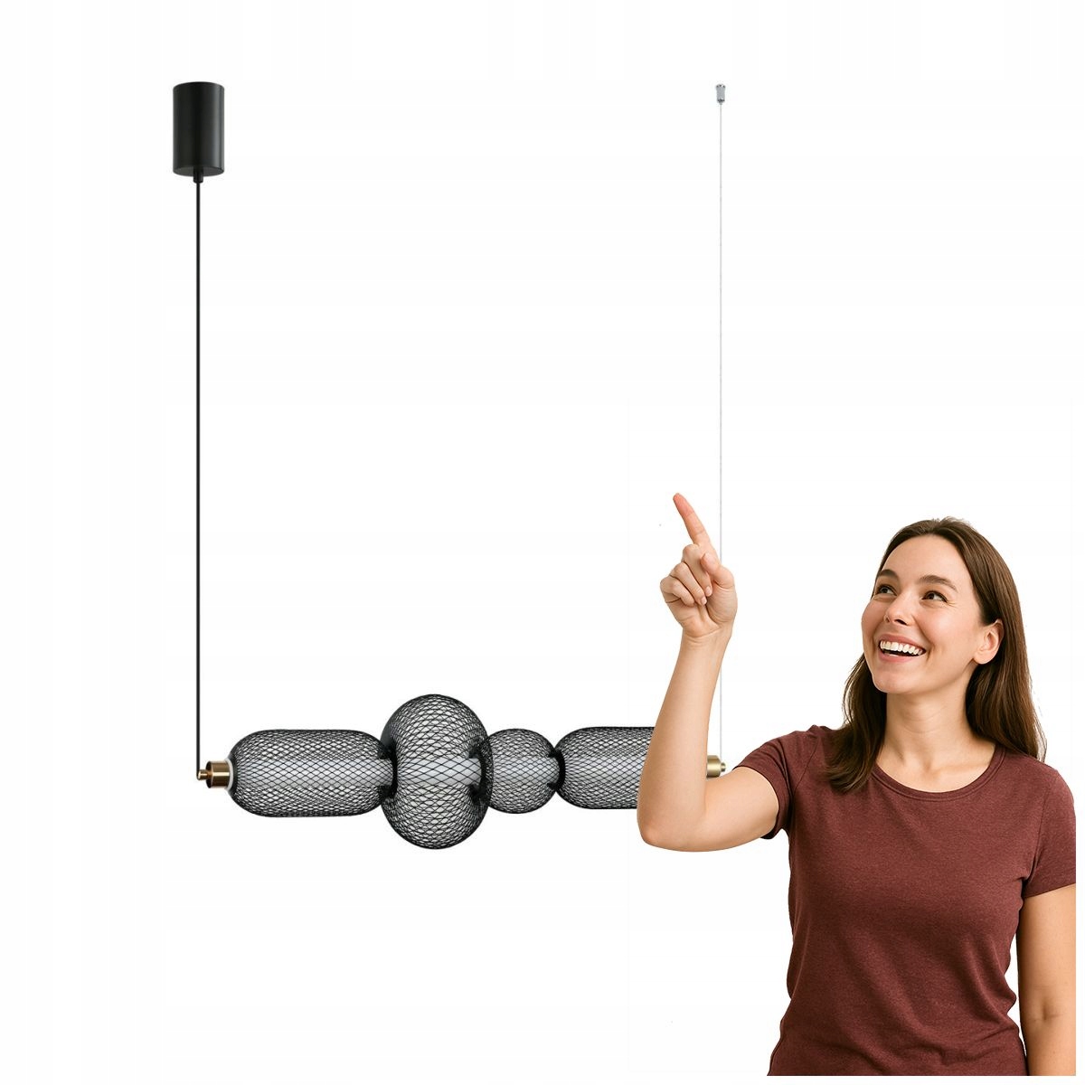 Závěsná lampa Marco Led 16W Černá Moderní Ocel Italux