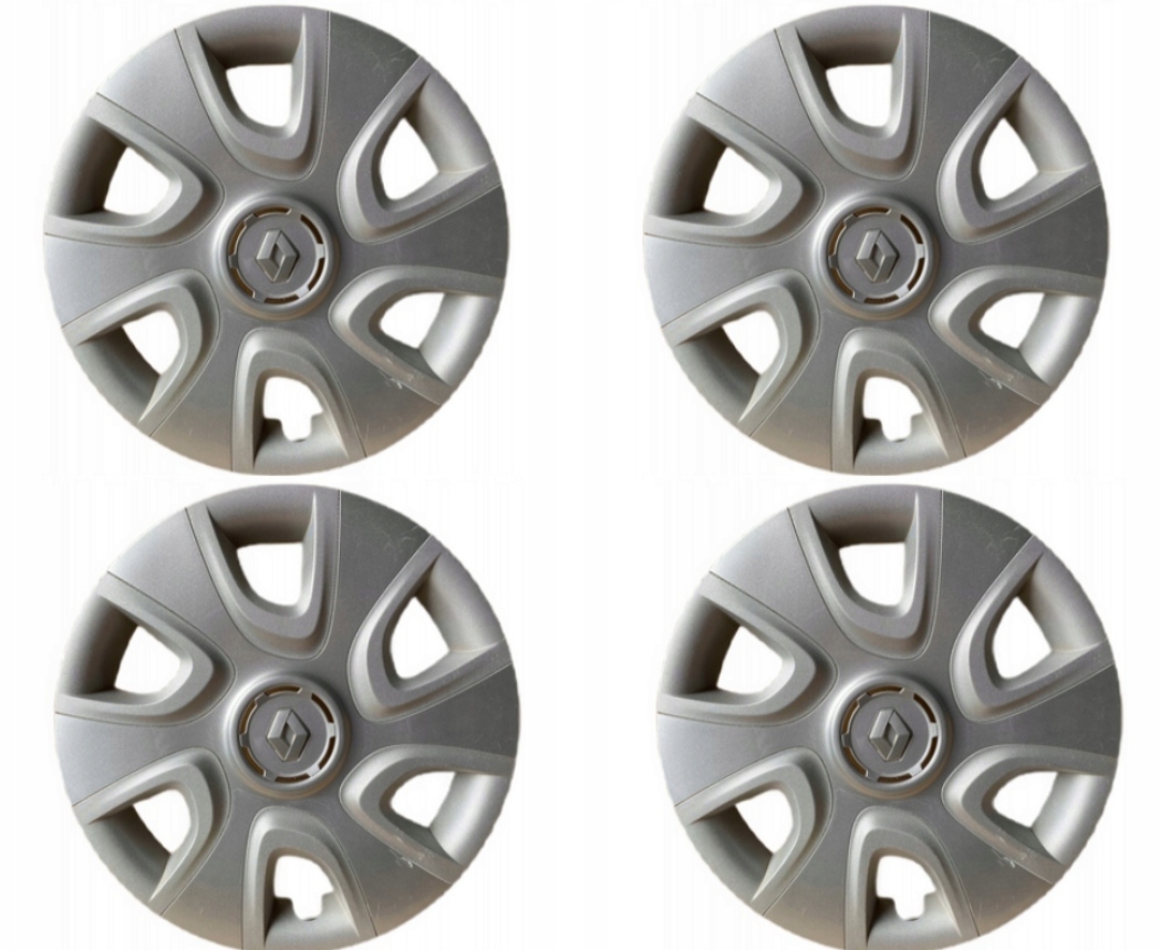 4x Oryg Kpl. Kryt Kolesá Renault Oe Originálny 15" strieborný Clio IV