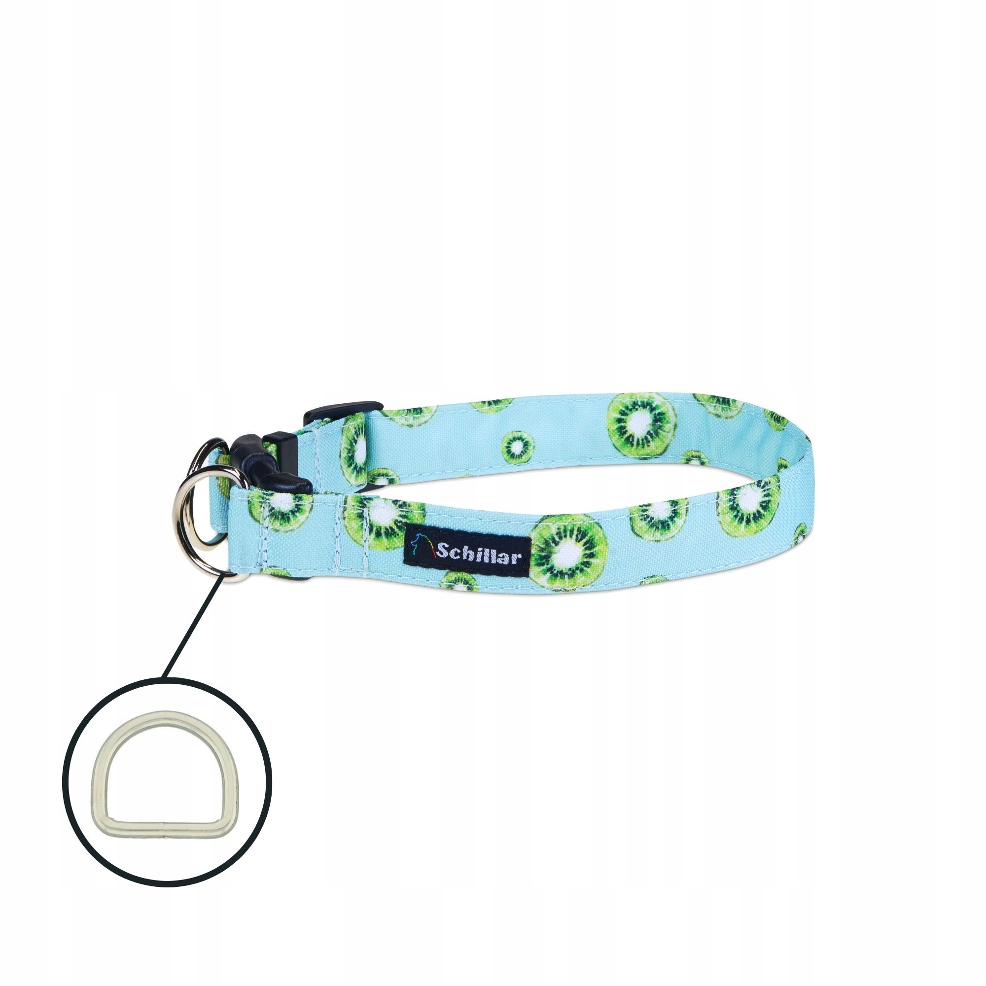 Levně Obojek na sponu double lock pro velkého psa mátový kiwi L XL 40-60 cm