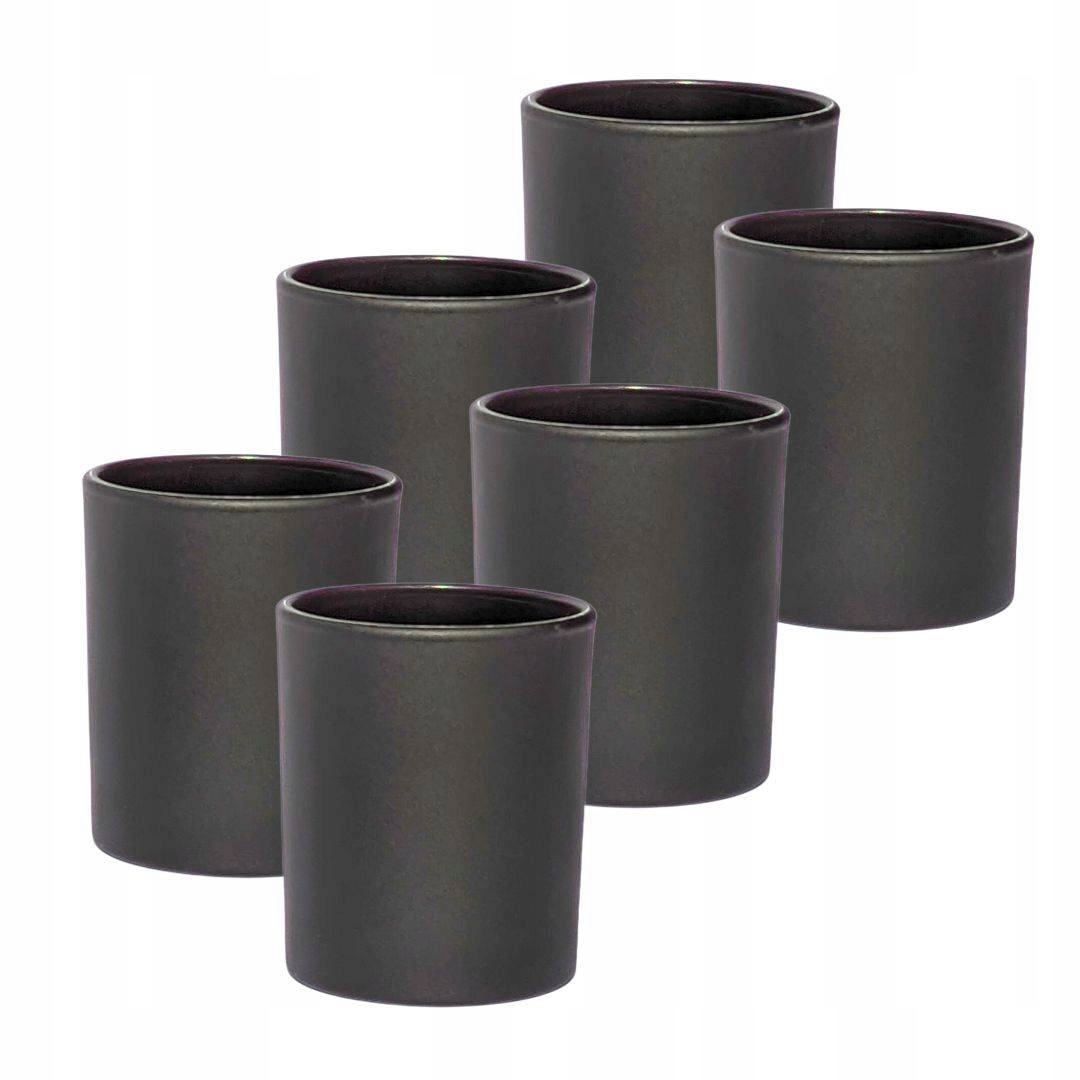 Černá nádoba na zalévané svíčky 90 ml matná 24 ks