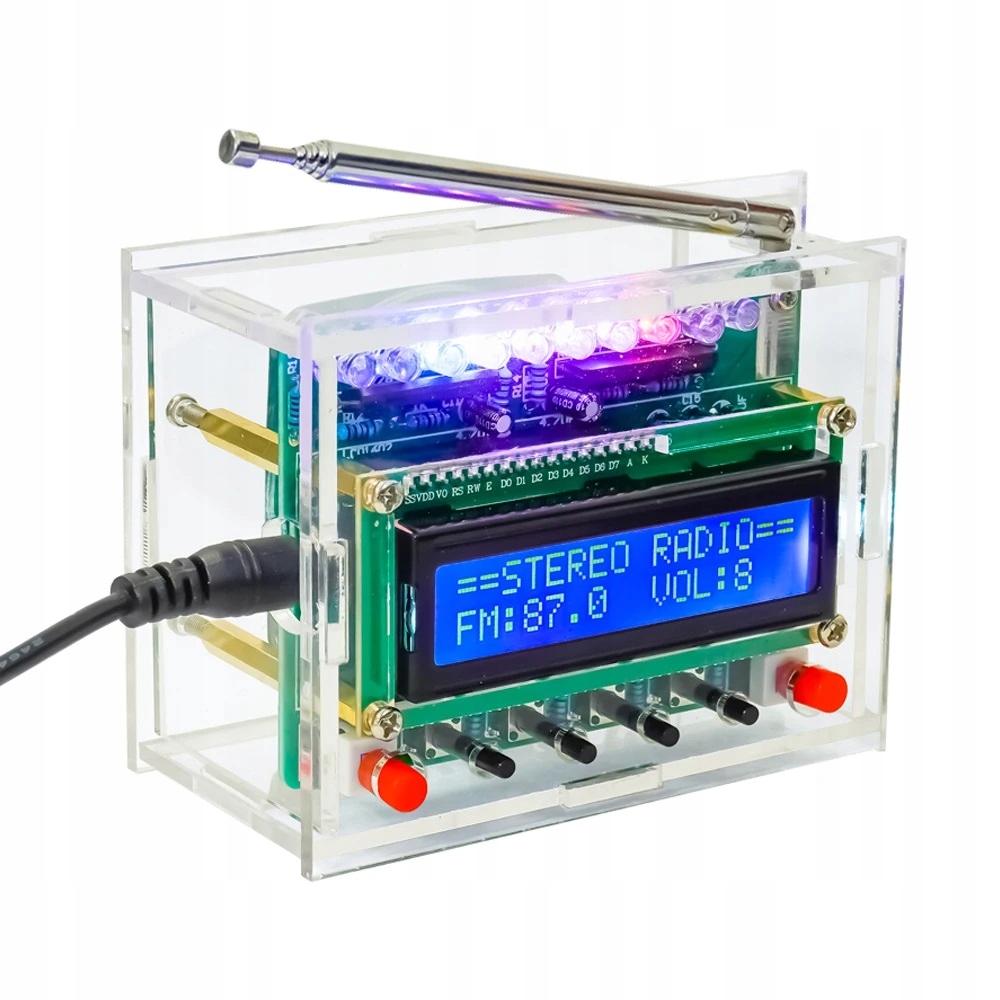Fm rádio 87-108 MHz LCD Spektrum Pouzdro Diy Kit