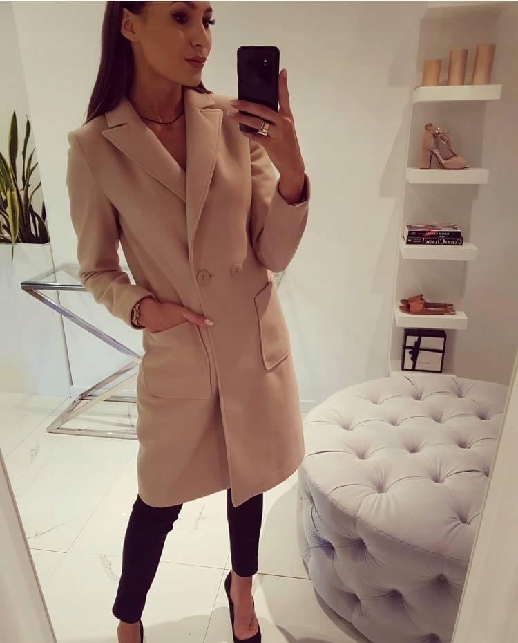 Kabát Pudrová růžová s podšívkou Lalous vel L