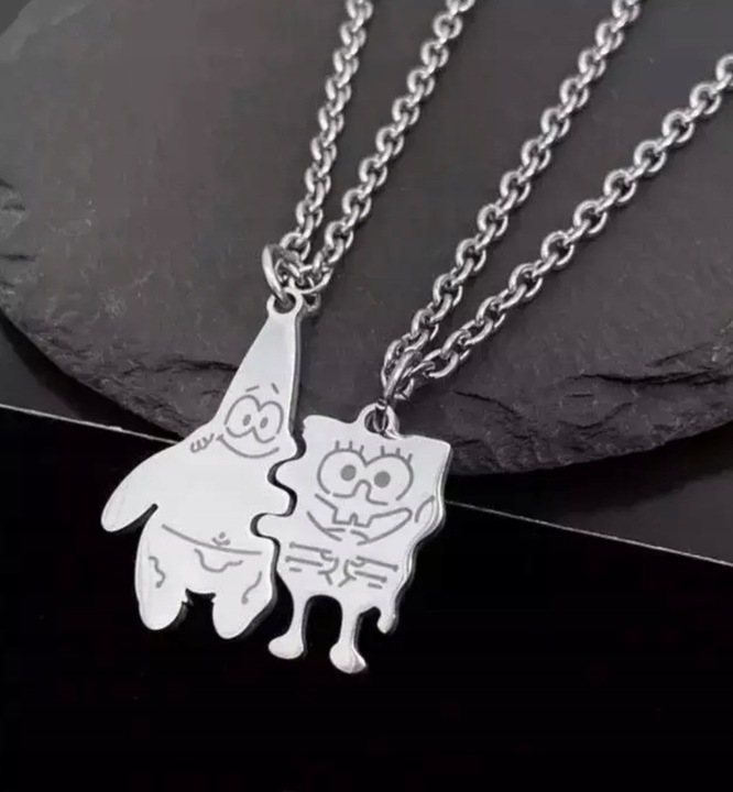 ŁAŃCUSZKI DLA PRZYJACIÓŁEK ZESTAW SPONGEBOB 2szt Marka bez marki