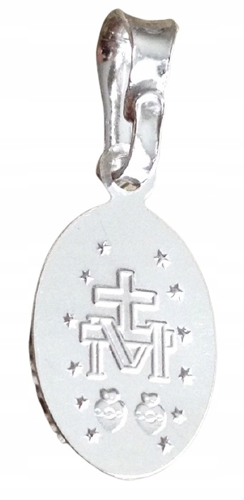 Łańcuszek Srebrny 925 Cudowny Medalik Matka Boska (na PREZENT / Komunia) Materiał Srebro