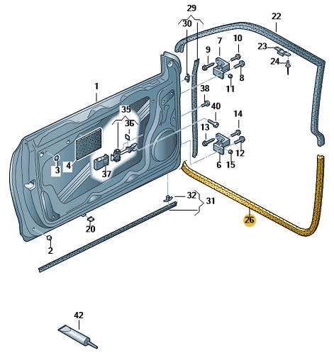 USZCZELKA DRZWI WEWNĘTRZNA VW SCIROCCO ORYGINAŁ