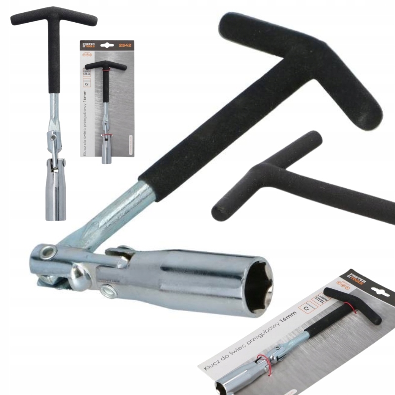 KLUCZ DO ŚWIEC PRZEGUBOWY 16 mm Z RĄCZKĄ