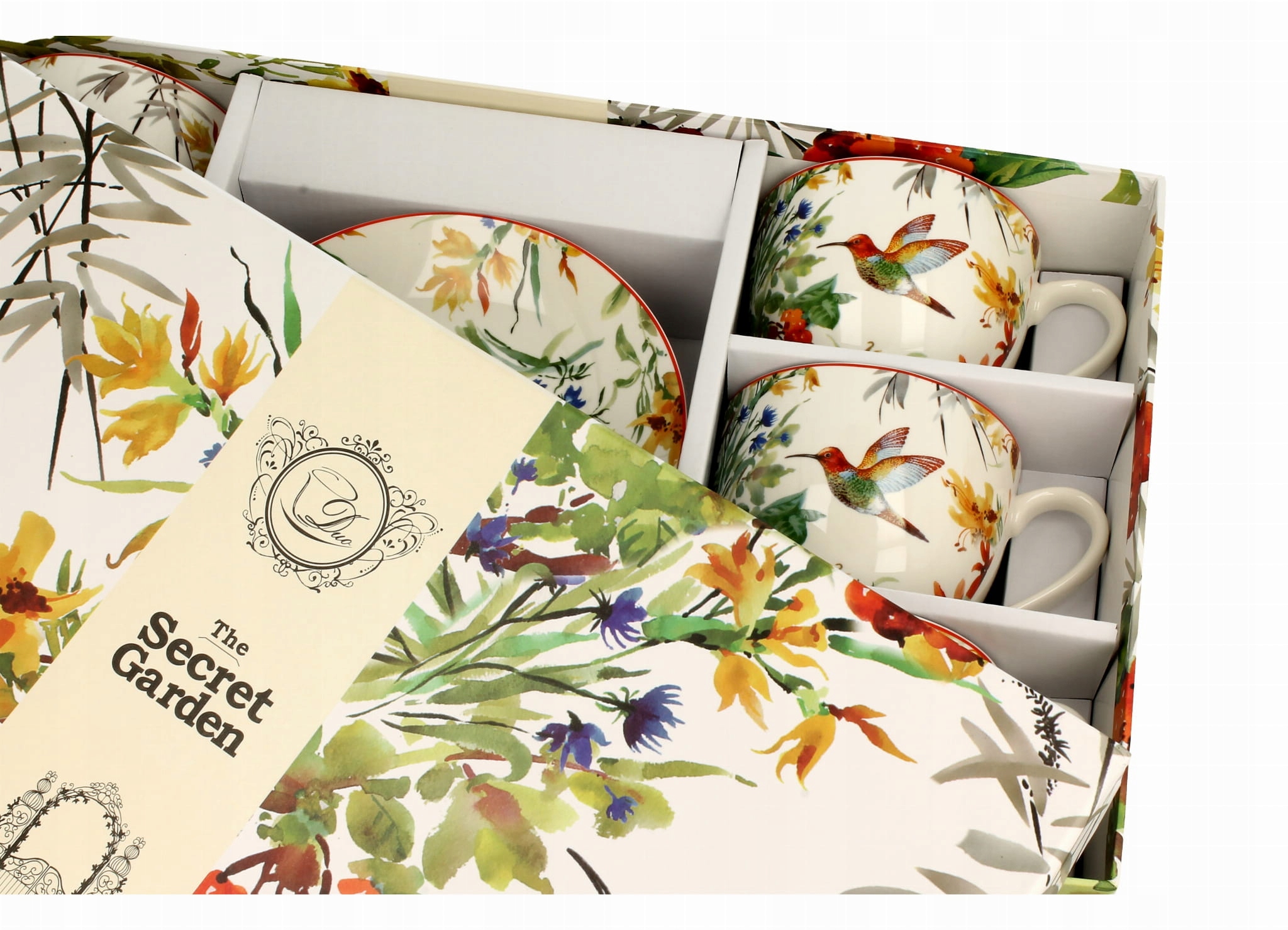 Filiżanki ze spodkami 280 ml komplet 6 LINNEA Marka Duo