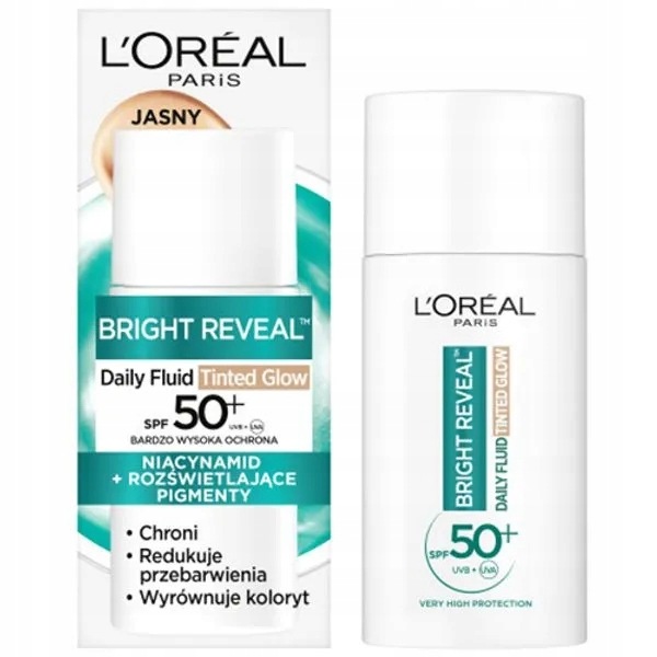 L'Oreal Bright Reveal Daily, barvicí fluid, tinted glow, Spf 50+, 50 m