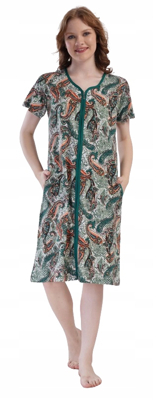 Zelený Župan Na Zip Župan Boho Bavlněný Župan Na Zip XL