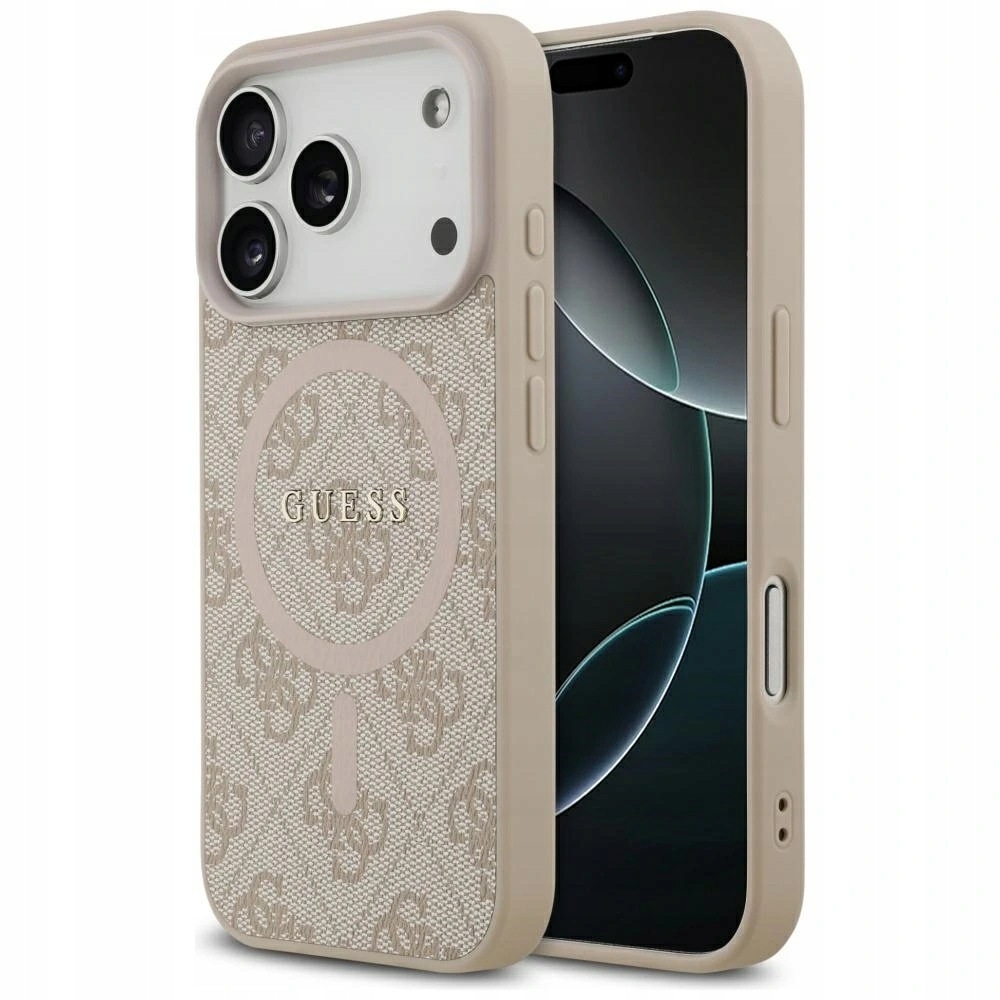 Guess – 4G Ring Classic Logo MagSafe etui na iPhone 17 Pro Max – różowe
