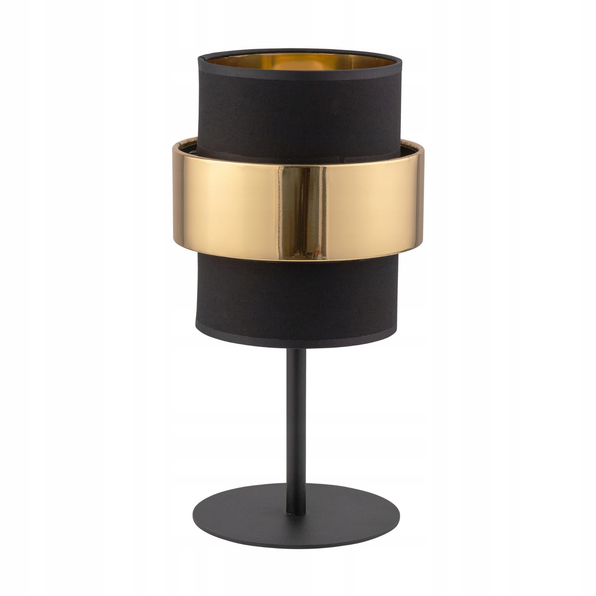 Stolová lampa Calisto 1 čierna zlatá, moderná, na komodu, skrinku