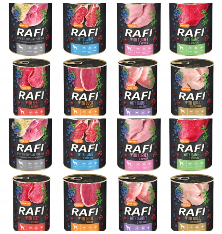 Levně MIX Mokrého Krmiva 800G Rafi !!X 16 Kusů!!