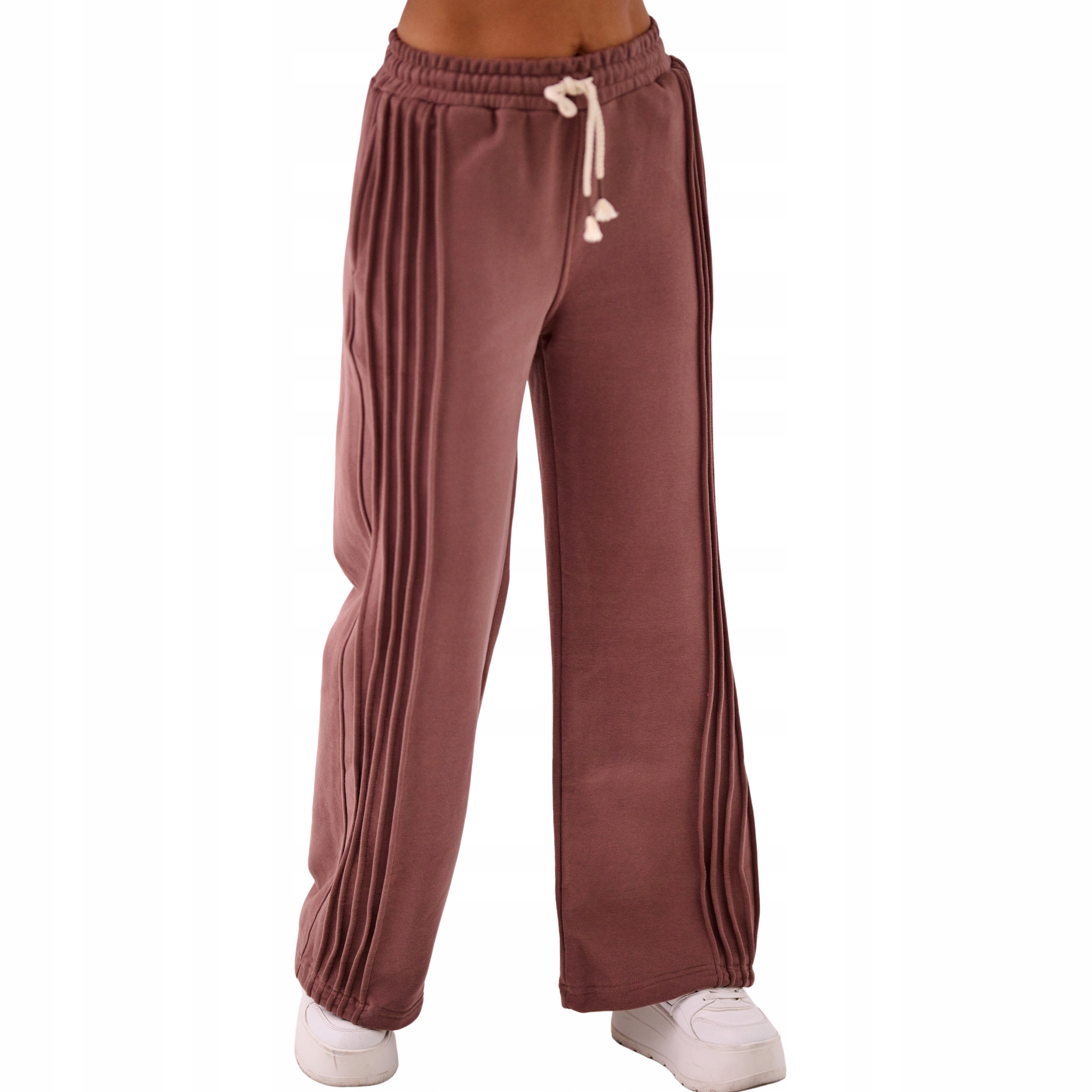 Teplákové kalhoty dámské s širokými nohavicemi Premium dárek hnědá XL/XXL