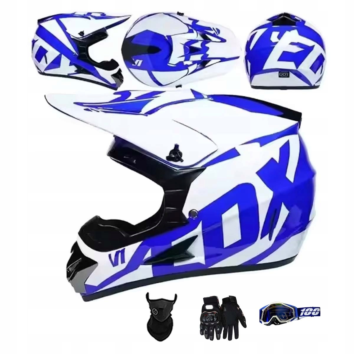 Motocyklová Přilba Lehká Enduro Quada Brýle Rukavice Maska M