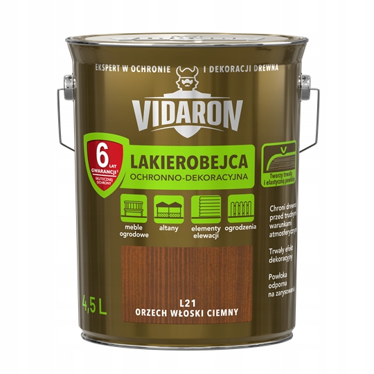 Lakierobejca Vidaron rozpuszczalnikowa 4,5 l Orzech Włoski Ciemny L21