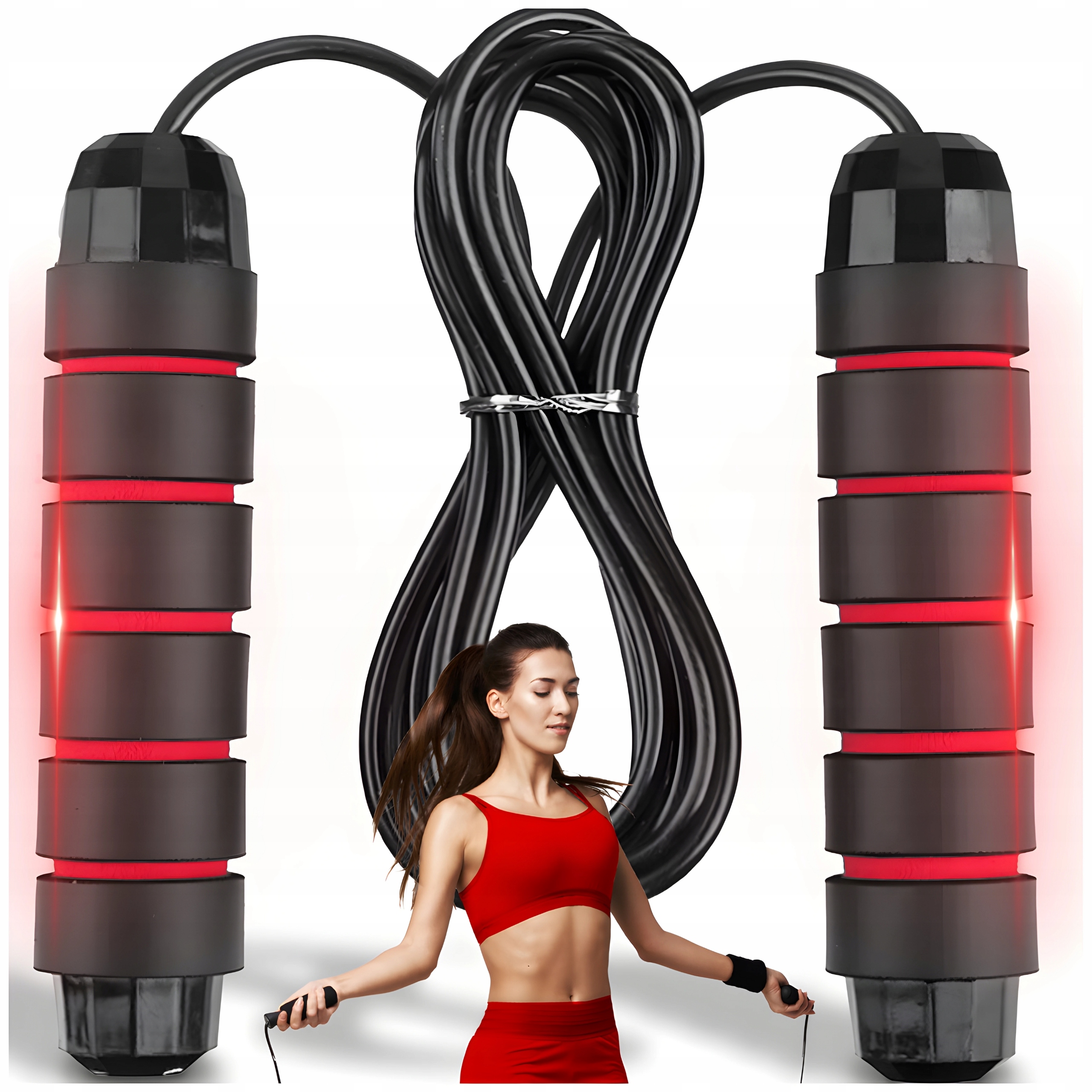 SKAKANKA BOKSERKA Z ŁOŻYSKAMI STALOWA LINKA FITNESS CARDIO 2,8M WYTRZYMAŁA